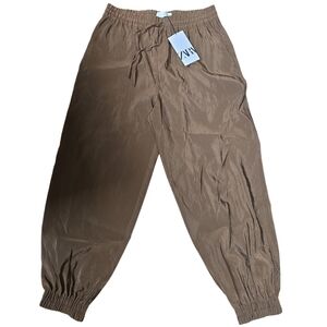 ZARA Brown Elastic Waist Jogger Pants